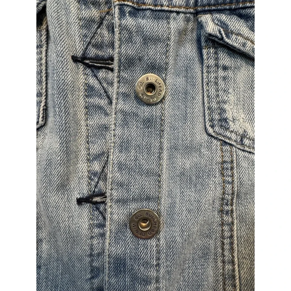Bullhead Jeans Jacket Removable Hood Sweatshirt‎ Girls Large